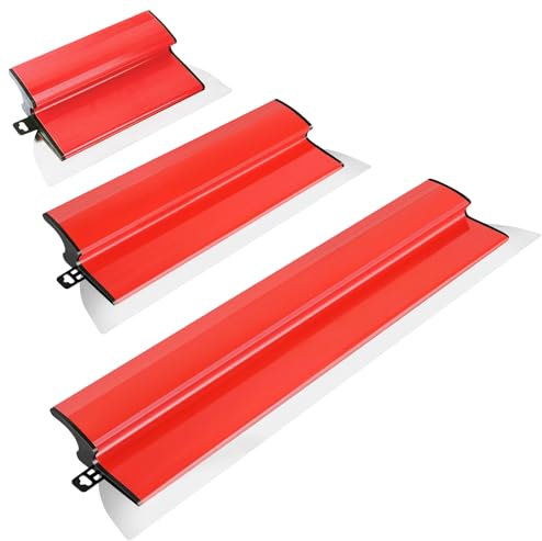 Yabingbos Flächenspachtel Set – 0,5 mm Edelstahlklingen, Spachtel Set, 80 cm / 40 cm / 25 cm, Spachtel Werkzeug mit Ergonomischem Z-Griff für Wanddekoration und Bau, Robustes