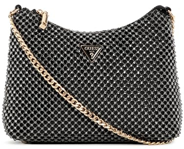 GUESS Zalina Top Zip Shoulder Bag Pewter black
