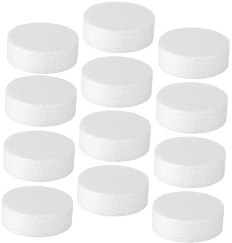 HOMSFOU 20pezzi Blocchi di Schiuma Bianca Fai da Te Dischi di Schiuma Cilindri per Modellismo Pittura Scultura Progetti Scolastici Decorazioni