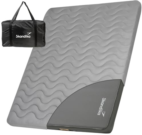 Skandika Matelas Gonflable Easy 3D Premium Flex | Matelas pneumatique pour 1/2 Personnes, avec/sans Pompe USB-C, avec/sans Housse, Max 150/300 kg | Camping, lit pneumatique (Flex Double + Housse)