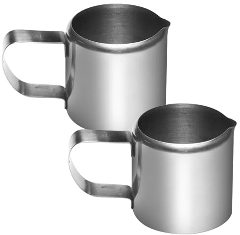 TOVINANNA 2 pièces Pichet à Lait Inoxydable Lot de Mini Cruches Multifonctions pour Café Expresso Thé Maison Barista