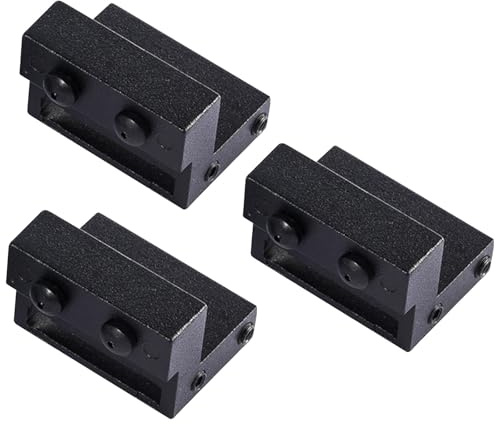 DECOMELODY Butée de Porte Coulissante en Acier au Carbone Lot de 3 Silicone pour Portes Coulissantes de Grange, Réglable et Silencieuse, Adaptée aux Rails Plats, Protection la Corrosion