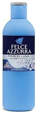 Felce Azzurra - Bagnoschiuma Profumato Fiori di Luna, Bagno Schiuma Detergente Delicato Idratante per Pelle Morbida, Note Rilassanti Lavanda e Vaniglia, Bagnodoccia Dermatologicamente Testato, 650 ml