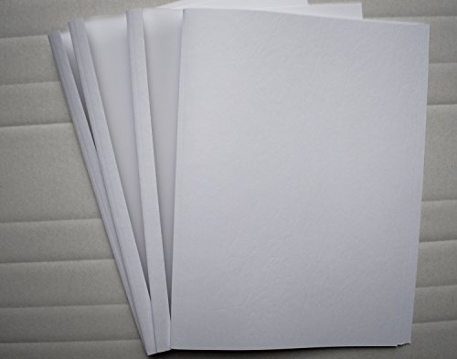 Thermobindemappen Lederstruktur weiß/satiniert, VPE = 50 Stück (1,5 mm = 1-10 Blatt)