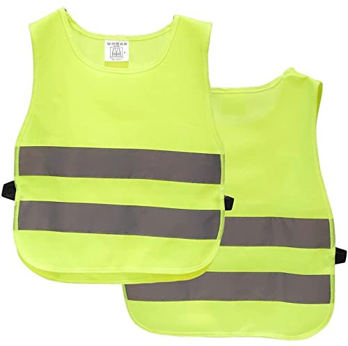 Lot de 2 gilets réfléchissants pour enfants Jaune 43,2 x 36,2 cm