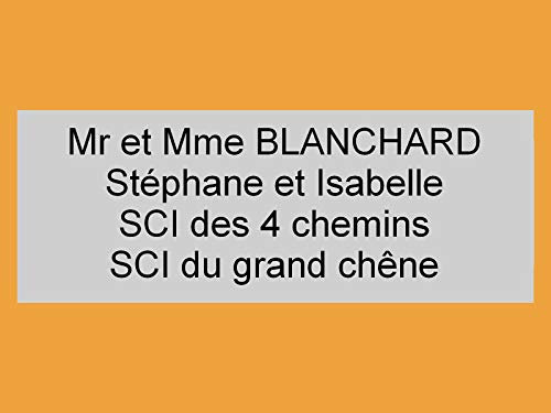 plaque ou etiquette boite aux lettres 4 lignes - argent 100x40mm