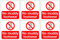 Set of 6 No Muddy Footwear Signs. 120mm x 120mm Self Adhesive Stickers. Ideal for Homes and Businesses. Easy to Apply