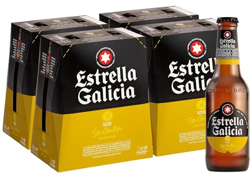 Estrella Galicia - Sin Gluten, Cerveza Lager, 24 Botellas x 25 cl