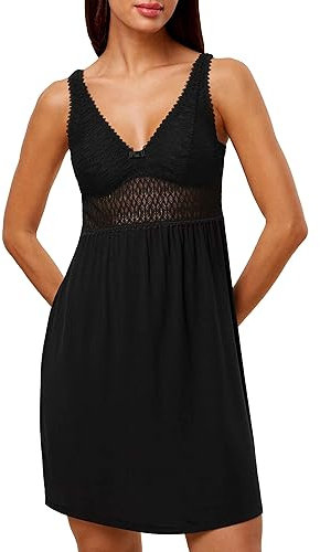 Triumph Damen Aura Spotlight NDK 01 X Night Shirt, SCHWARZ, 46