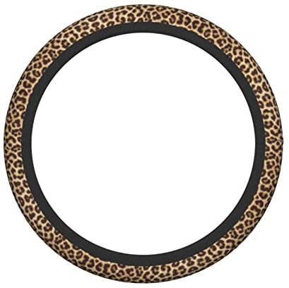 Housses de volant de voiture à motif léopard - 38,1 cm - Respirantes - Antidérapantes - Conviennent à la plupart des voitures