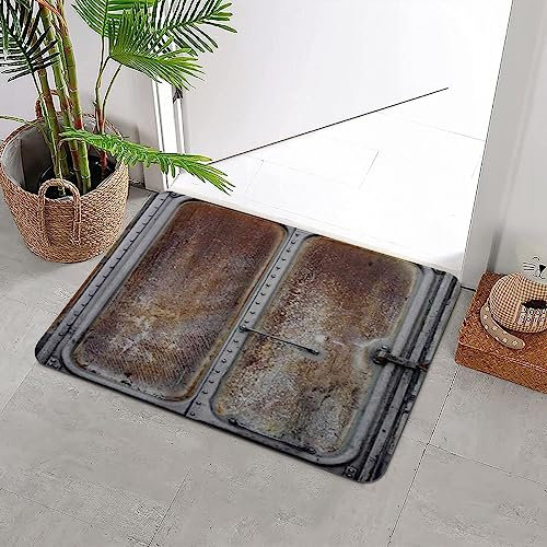 Badteppich rutschfeste,Industrial Vintage Railway Container Door Metal Old Locomotive Transport Iron Power,Wasserabsorbierend Badematte maschinenwaschbar Badvorleger für Dusche,Badewanne,40x60cm
