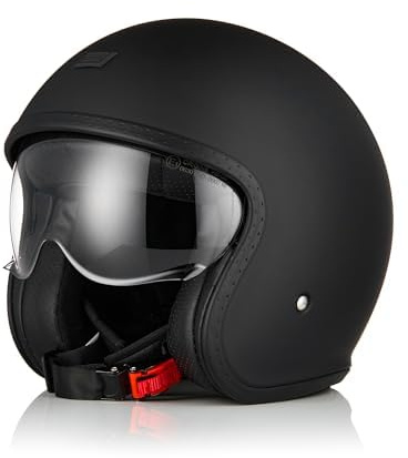 ORIGINE Jet-motorcykelhjälm med skyddsglasögon, ECE 22-06-godkänd