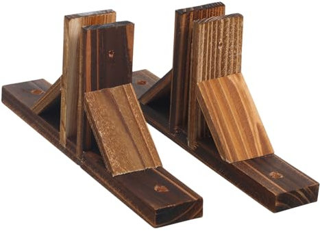 Lot De 2 Bases De Clôture en Bois Massif pour Clôture De Jardin - Supports De Support Basculants - Installation Facile