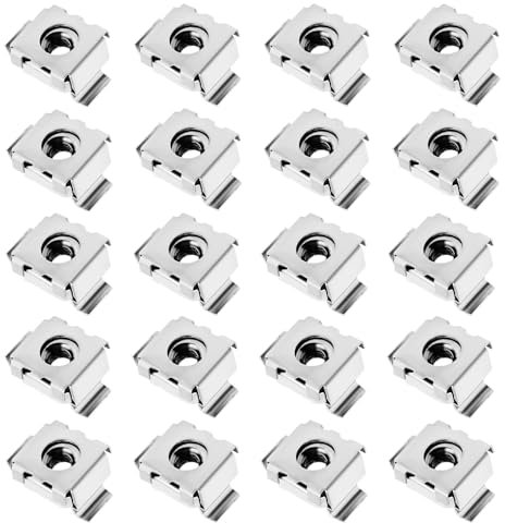 EMSea 20 Kit de Montaje Tuercas Enjauladas M4 de Acero Inoxidable 304 para Gabinetes de Red Gabinetes de Servidores Carcasas Electrónicas Y Bastidores Plateados