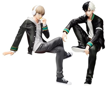 Zhongkaihua Figurine Wind Breaker Anime Kaji Ren/Haruka Figurine Anime Modèle Assis 15 cm Statue en PVC Objets de Collection, Ornements de Bureau