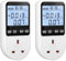 2 Pack Electricity Usage Monitor Power Meter 8 Modes, Energy Monitor with LCD Backlight Overload Sound Alarm, Energy Meter Power Consumption Monitor Socket KWH Amp Volt Watt Meter Plug Energy Monitor