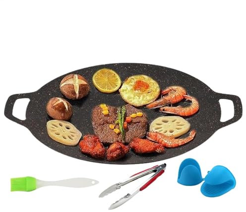 Poêle À Griller - Poêle À Griller Coréenne Avec | Poêle À Barbecue Pour Cuisinière Gaz | Barbecue Coréenne Poêle Antiadhésive | Ustensiles De Cuisine D'extérieur Avec Pour Le Camping Et L'extérieur