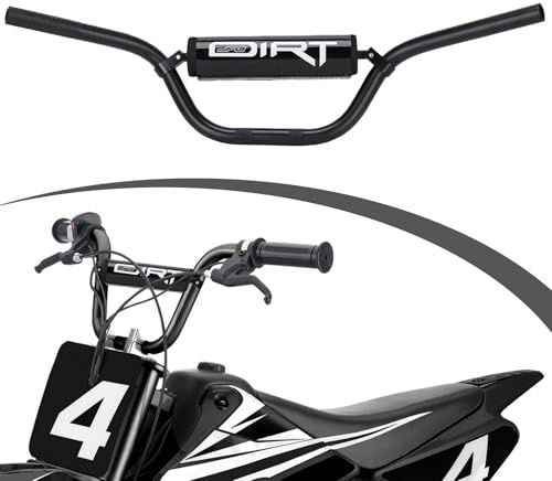 7/8 22 mm Motocross Lenker Set,Lenker mit Lenkerpolster und Lenker Querstrebe für MX650/500/350 49-144cc XR CRF KLX TRX TaoTao und die meisten Pit Bike Mini Bike Motorrad ATV-Schwarz