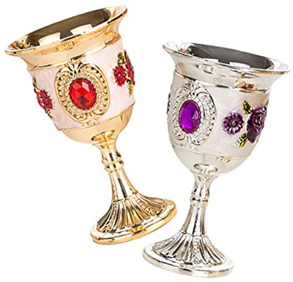 ULTECHNOVO 2piezas Copa De Vino Blanco Europeo Copa De Aleación De Pequeña De Vino Para Festivales Suministros Hogar