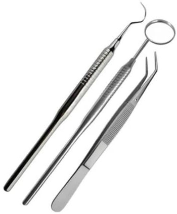 Dental Cleaning Kit – 3-Piece Stainless Steel Plaque & Tartar Remover Tools – Professional Teeth Cleaning Set for Home, Travel & Oral Care