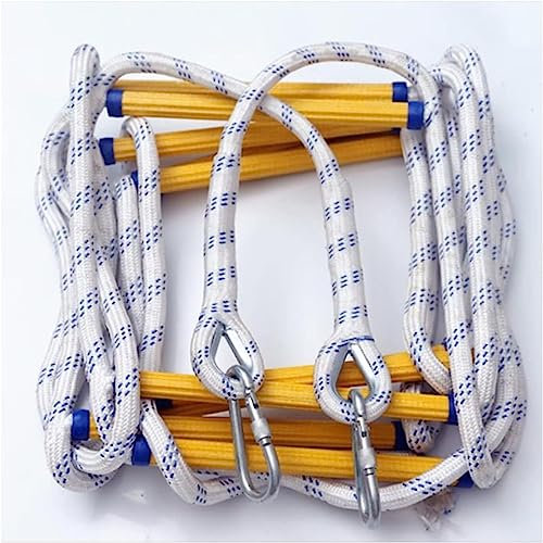 SBCGFY Escalera de ingeniería de Escalada de Incendios con 2 Ganchos, Suave y Ligera, Ideal para Casas en los árboles.(3m)