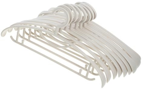 Sosoport 10pcs Widened Traceless Plastic Hangers Non Slip Clothes Hangers for Suits Coats Dresses and Sweaters Household Accessories Elegant Gray Apricot