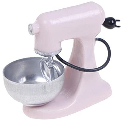 Folpus 1/12 Casa delle Bambole per Stoviglie Moderne Mixer Modellino di da Cucina Paesaggio di Vita Decorazione, Luce di Colore Rosa