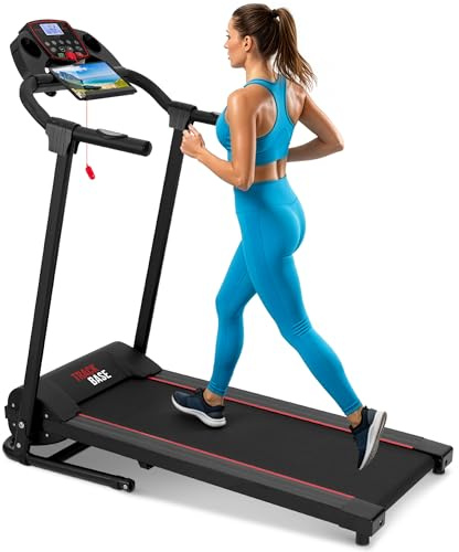 SereneLife Folding Treadmill, Electric Running & Walking Pad, Under Desk Foldable Home Fitness Equipment, Cardio Exercise Machine for Home/ Office/Gym, Bluetooth Connectivity