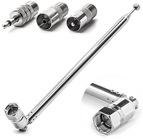 iFreGo radio DAB FM Antenna, sostituzione dell' telescopica da 75 ohm Antenna FM maschio F, Autoradio con l'antenna ad asta estensibile Universale per radio AM/FM/DAB