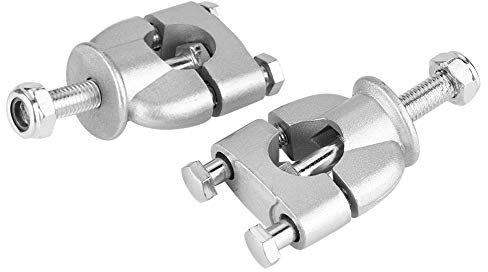 Changor Abrazaderas fijas para manillar de moto, soporte para manillar resistente Riser 7/8 pulgadas, soporte para manillar de aleación de aluminio, 1 par para manillar de moto de 22 mm (plata)