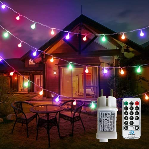 Useber Lichterkette Kugel, 8 Modi mit Fernbedienung,Lichterkette Außen/Innen mit Stecker, für Kinderzimmer,Garten,Party Deko,Balkon,Weihnachtsbeleuchtung