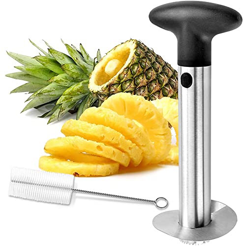 Ananas-Entkerner und Hobel, Ananas-Schneider aus Edelstahl, Obstschäler, Entkerner mit scharfer Klinge, Ananas-Augenschäler für Zuhause und Küche