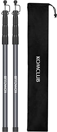 KOMCLUB Aufstellstange,Teleskopstangen Stützstange Sonnensegel Stange, Tarp Poles Zeltstangen mit 4 Segmenten, Teleskopstange Zelt Zeltstangen Tarp für Garten, Balkon, Camping Zubehör, 85-250cm
