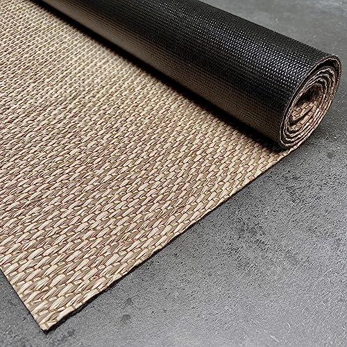 STORESDECO Alfombra vinílica de Tejido Trenzado Premium de Alta Gama. Lavable Antideslizante y extraplana. Materiales de máxima Calidad Resistentes Color Beige 80x150 cm