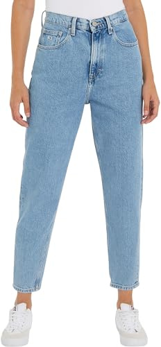 Tommy Jeans Jeans Donna Mom Fit, Blu (Denim Light), 24W/34L
