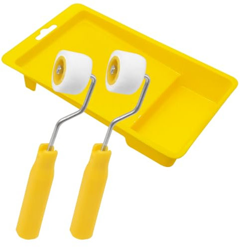 Mini-Farbroller zum Ausbessern von Kanten oder Ecken, kleiner Farbroller mit Tablett, extra kleine Farbwollpinsel, winziges Malwerkzeug