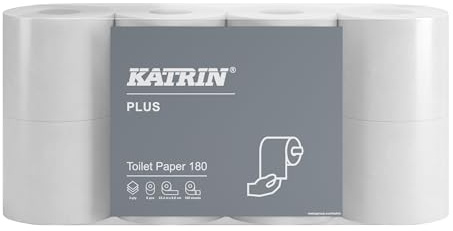 Katrin 87709 Plus Toilet Paper Roll 180 Sheets 3-Ply ~ 56 Rolls