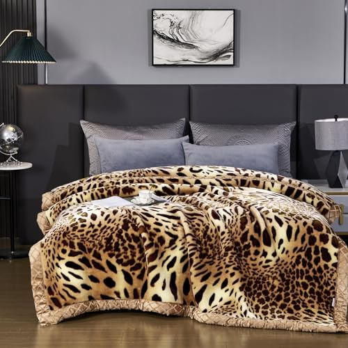 LGYKUMEG Gewichtete Warme Winter-Fleece-Plüsch-Decke King-Größe, Dicke Decke, Seidig Weiche Und Warme, 2-Lagige Reversible Raschel-Bettdecke Für Herbstwinter,200x230cm4kg
