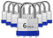 HZSY Lot de 6 cadenas à clé identique en acier laminé (40 mm), cadenas avec même clé, anse normale, pour boîte à outils, casier et unité de rangement ou plus