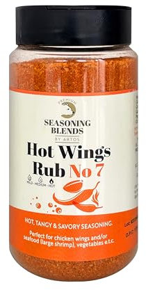 Hot Wings Rub No.7 - Mezcla de Especias-Condimento-Sazonador-Seasoning-Sin MSG-GMO y Alérgenos-Para Alitas de Pollo Picantes-Camarones Grandes-Carnes-Mariscos-BBQ-Burgers