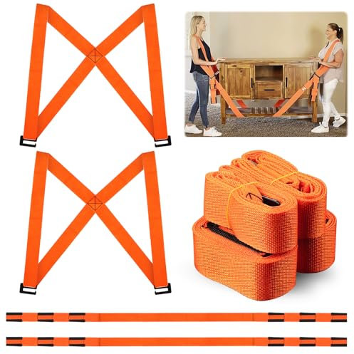 Tracolla per 2 persone, cinghia di trasporto per mobili, cinghia di sollevamento per ergonomica, tracolla – facile sollevamento, trasporto, spostamento di mobili, elettrodomestici e altri oggetti