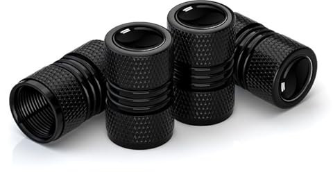 Tyre Valve Stem Caps, 4PCS Universal Dust Caps for Car Motocycle Bike Tire Wheel Covers (Black)