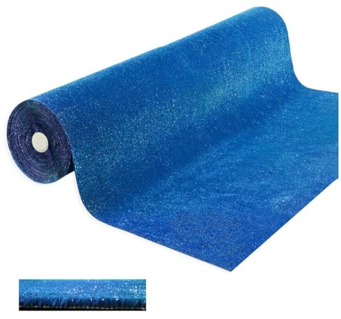 Erba Sintetica Blu 7 mm Decorativa Casa Negozio Giardino Tappeto Prato Sintetico Manto Erboso 1x2 Mt
