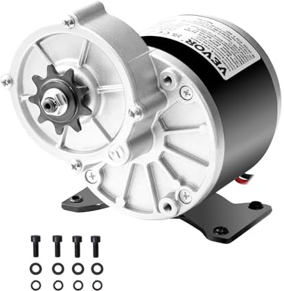 VEVOR 350 W Elektrischer Gleichstrommotor, Leistungsstarker Elektromotor, 24 V, 3000 U/min, Go-Kart-Bürstenmotor, elektrischer Dirtbike-Motor für E-Bike, Motorrad, Roller, Heimwerker