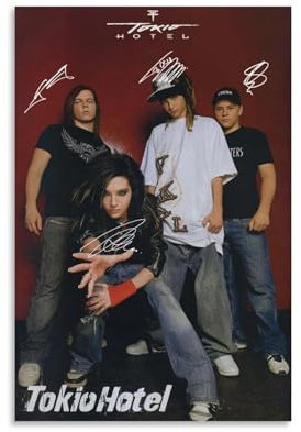 Tokio Hotel, poster con firma della rock band (2) poster per stanza, decorazione artistica da parete per camera da letto, 30 x 45 cm