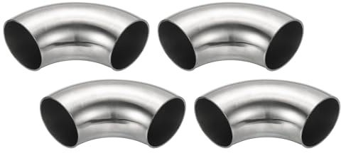 PATIKIL 4 Pezzi Gomitolo 90 Gradi Mandrino Curva Gomito 45mm Diametro Esterno Acciaio Gomito Scarico Connettore Tubazione Scarico 304 Acciaio Inossidabile Per Tubo Scarico Corrimano Scale
