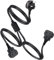2-in-1 Double Socket Extensions, 2 Way Short Extension Lead(1m), UKCA,CE Certificatized, Tough and Fireproof Black Extension Lead, H05VV-F 3 * 1.0MM² Cable, Suitable for Outdoor, Home and Office
