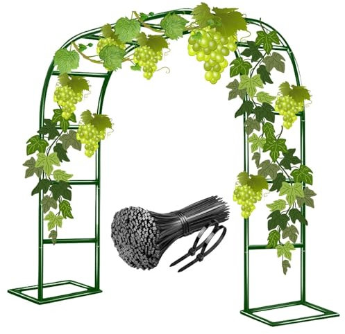 Arco da Giardino per Rampicanti Sostegno Pergolato in Metallo per Rose Fiori Piante Vite Decorazione Viali Ideale per Matrimoni Arco per Rosa Decorationi 200/220/230cm(Green,140W x 230H cm)