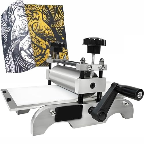 DPQYJPP Máquina de impresión Multifuncional con laminadora de Acero de precisión de 35,5 x 18 cm. Prensa de Grabado Compatible con Grabado, huecograbado, Relieve, Madera, Cobre y cerámica.