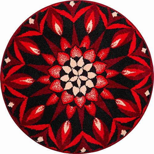 Grund Badteppich 100% Polyacryl, ultra soft, rutschfest, ÖKO-TEX-zertifiziert, 5 Jahre Garantie, ERKENNTNIS, Badematte 100 cm rund, rot